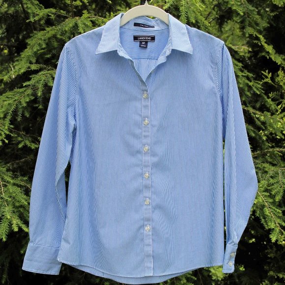 Lands' End Tops - Lands' End Petite Pinstripe Buttondown Top